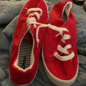 Cute little red sneakers
